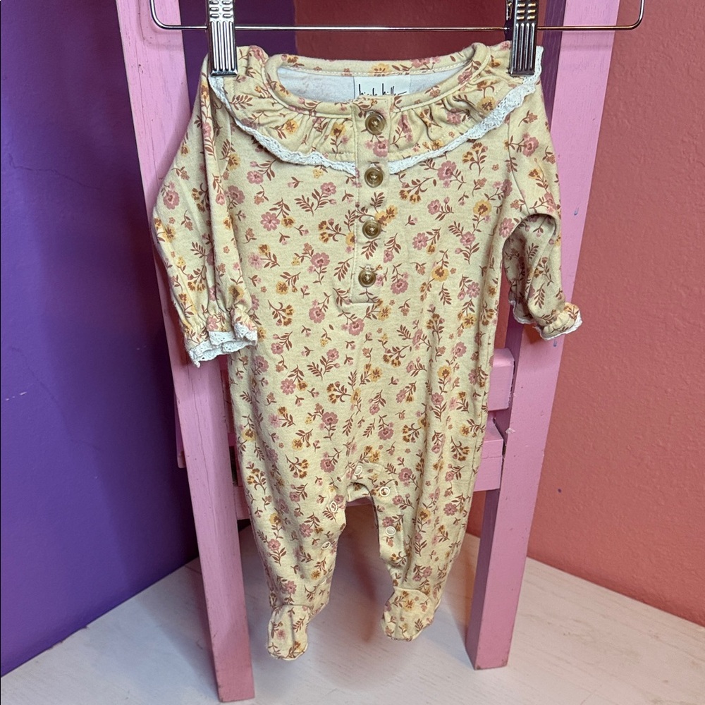 Nicole Miller Floral Yellow and Pink Kids Footie